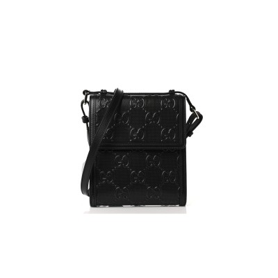 GUCCI GG EMBOSSED MESSENGER BAG ‎625782 (20.5*18*4cm)